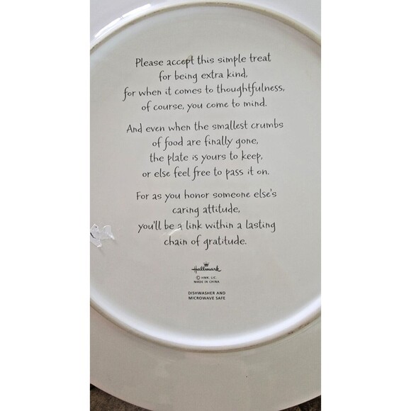 Hallmark 12" APPRECIATION PLATE white w/ cherries -Pass It On Dish/ Platter - Picture 3 of 4
